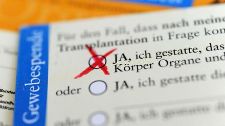 Die Rückseite eines ausgefüllten Organspendeausweises.