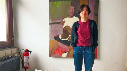 Malende Videokünstlerin. Yafei Qi, „AArtist in Residence“, im Dachatelier des Auswärtigen Amtes.