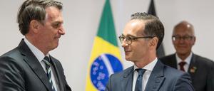 Außenminister Heiko Maas traf Präsident Jair Bolsonaro in der brasilianischen Hauptstadt Im April.