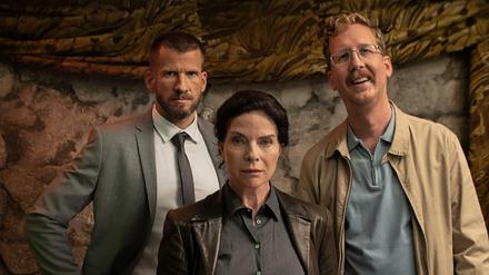 Bissig-böse: Die Politsatire mit Gudrun Landgrebe, Fabian Siegismund (links) und Uke Bosse. 