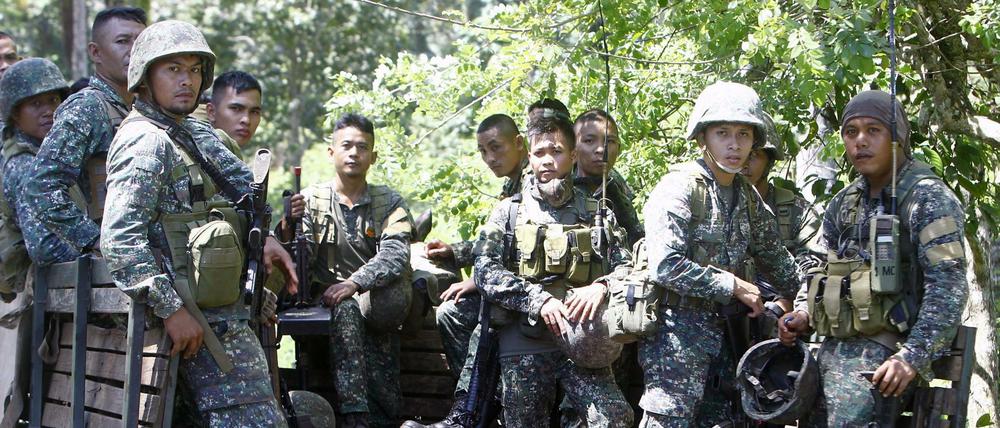 Philippinische Soldaten im April 2016 auf der Insel Jolo.