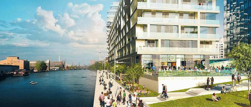 Nah am Wasser gebaut. Die Initiative „Mediaspree versenken“ forderte für Neubauten mindestens 50 Meter Abstand zum Spreeufer. 