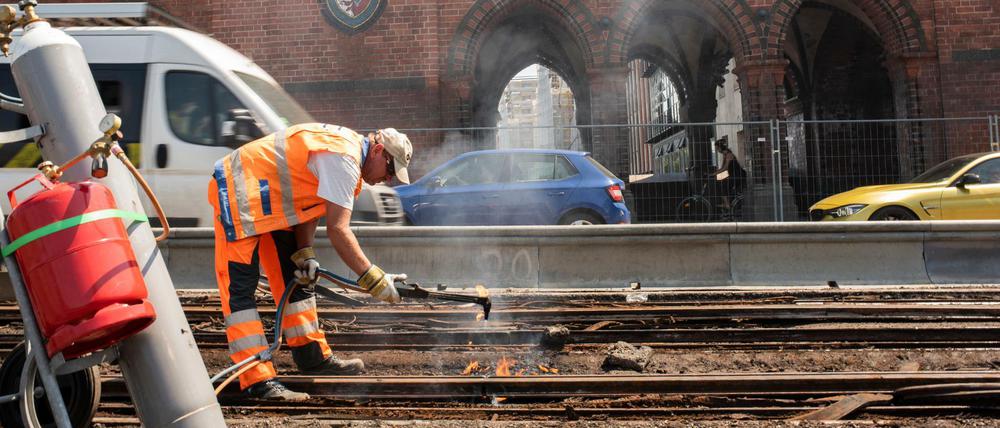 Baustelle Oberbaumbrücke.