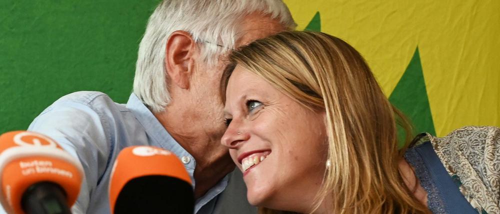 Maike Schaefer, Spitzenkandidatin der Grünen in Bremen und Hermann Kuhn, Landesvorstandssprecher.