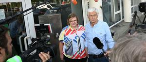 Hermann Kuhn, Co-Vorsitzender von Bündnis 90/Die Grünen im Bundesland Bremen, und Alexandra Werwath, Landesvorstandssprecherin der Grünen