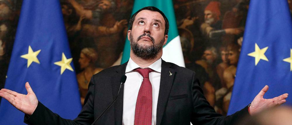 Keine Angst vor Schuldenkrisen: Matteo Salvini, Innenminister von Italien, bei einer Pressekonferenz.