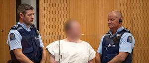 Brenton Tarrant steht wegen der Morde in einer Moschee in Christchurch/Neuseland vor Gericht.
