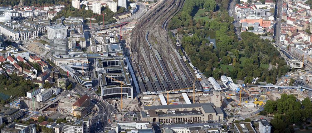 Die Baustelle des Milliardenprojekts Stuttgart 21 im September 2018.