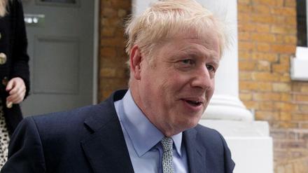 Boris Johnson, ehemaliger Außenminister von Großbritannien, verlässt sein Haus in London.
