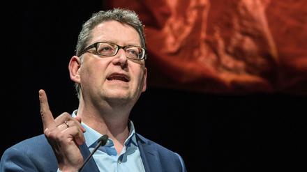 Hessen, Oberursel: Thorsten Schäfer-Gümbel, der stellvertretende Bundesvorsitzende der SPD, spricht auf einer SPD-Regionalkonferenz.