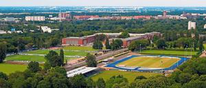 Ende Gelände. Der Olympiapark ist ein großzügiges Areal, wird aber bisher fast ausschließlich von Vereinen genutzt. 