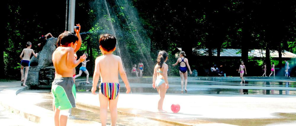 Der Wasserspielplatz Plansche-Plänterwald in Berlin-Treptow.