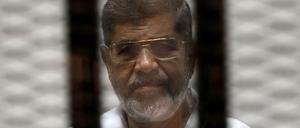 Der frühere ägyptische Präsident Mursi während eines Prozesses im Jahr 2014