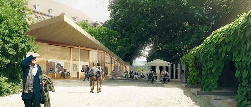 Informativ und einladend. So soll das neue Besucherzentrum am Eingang Köngin-Luise-Platz einmal aussehen.