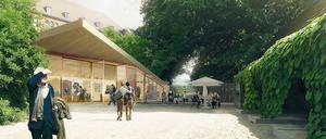 Informativ und einladend. So soll das neue Besucherzentrum am Eingang Köngin-Luise-Platz einmal aussehen.