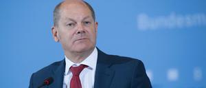 Olaf Scholz, Bundesfinanzminister, nach der Sitzung des Stabilitätsrats. 