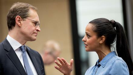Zukunft ungewiss. Sawsan Chebli (rechts), aber auch Franziska Giffey und Kevin Kühnert basteln an ihrer weiteren politischen Karriere. 