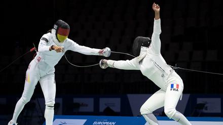 Treffer! Alexandra Ndolo (l) unterlag im Halbfinale gegen Caroline Vitalis.
