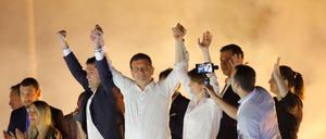 Sieger in Istanbul: Oppositionskandidat Ekrem Imamoglu (Mitte)
