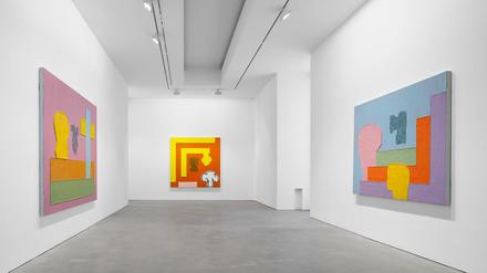 The artist is not present. Jonathan Lasker nimmt sich aus seinem Werk oft heraus. Ansicht der Schau.