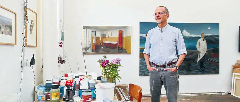 Axel Krause, hier in seinem Leipziger Atelier, sitzt auch im Kuratorium der AfD-nahen Desiderat-Erasmus-Stiftung.