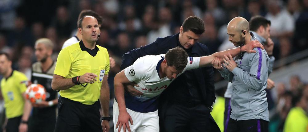 Tottenhams Jan Vertonghen verletzte sich im Champions-League-Halbfinale am Kopf, wurde von den Ärzten aber zurück auf den Platz geschickt. 