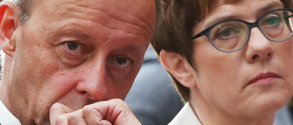 Sehen sich wieder öfters: Friedrich Merz und Annegret Kramp-Karrenbauer bei der Deutsch-Amerikanischen Konferenz Mitte Juni in Berlin.