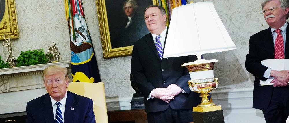 Wie weiter im Iran-Konflikt? Präsident Trump, Außenminister Pompeo und Sicherheitsberater Bolton.