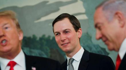 Bringen sie den Frieden? Donald Trump (links), Jared Kushner (Mitte) und Benjamin Netanjahu (rechts). 
