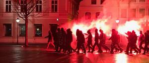 Rechtsextreme zogen im Januar durch Cottbus.