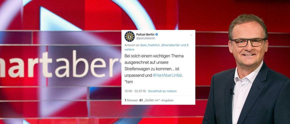 Die Polizei Berlin war nicht begeistert über die Aussagen von Frank Plasberg.