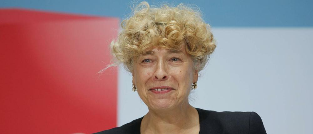 Die frühere Bundespräsidentschaftskandidatin Gesine Schwan während der Veranstaltung - 60 Jahre Grundgesetz - im Willy-Brandt-Haus in Berlin.