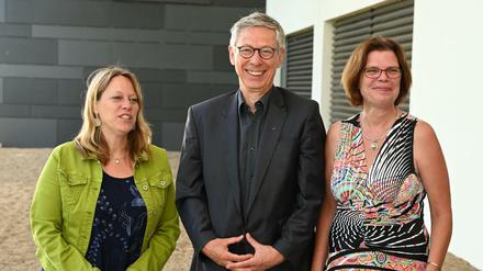 Maike Schaefer (Bündnis 90/Die Grünen, links), Carsten Sieling (SPD) und Kristina Vogt (Linke). 