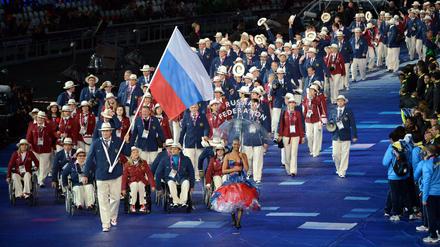 Auch die paralympische Mannschaft Russlands, hier bei der Eröffnung der Paralympics in London 2012, sind 2016 wegen systematischen Dopings gesperrt worden.