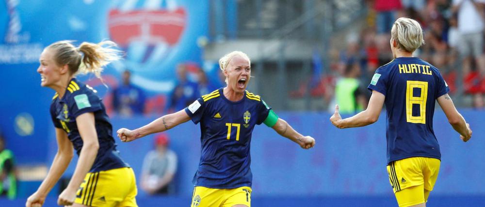 Caroline Seger (Nummer 17) ist gut drauf bei dieser WM.