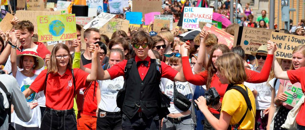 Protestieren auch in den Sommerferien: Fridays for Future-Demonstranten am vergangenen Freitag in Berlin.