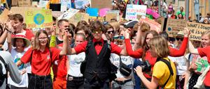 Protestieren auch in den Sommerferien: Fridays for Future-Demonstranten am vergangenen Freitag in Berlin.