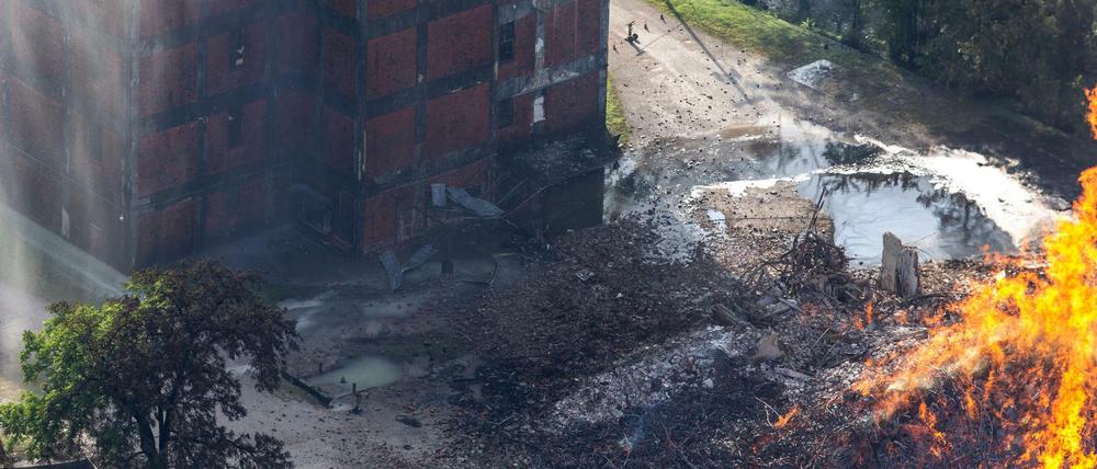 Feuer im Lagerhaus vom Whisky-Hersteller Jim Beam