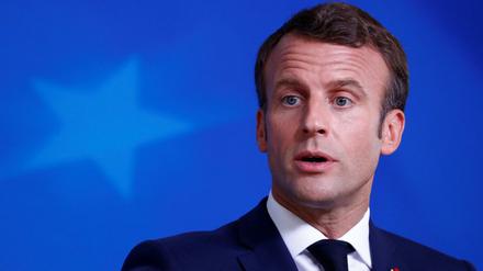 Emmanuel Macron bei einer Pressekonferenz nach der Gipfelentscheidung in Brüssel.