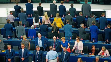 Ihre Verachtung für das Projekt Europa demonstrierten Abgeordnete im EU-Parlament, indem sie dem Plenum den Rücken zukehrten. 