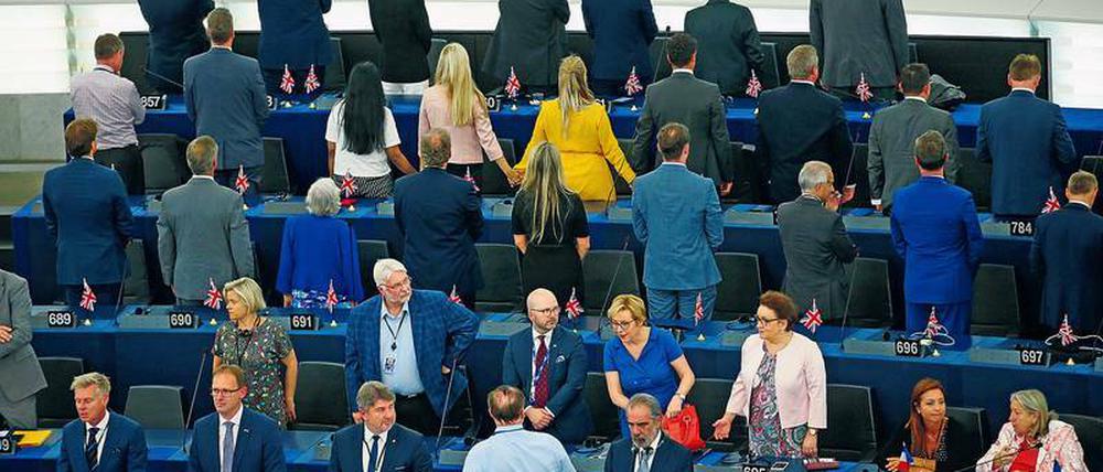Ihre Verachtung für das Projekt Europa demonstrierten Abgeordnete im EU-Parlament, indem sie dem Plenum den Rücken zukehrten. 