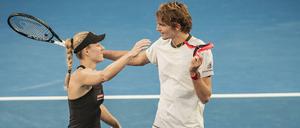 Überholt. Beim Hopman Cup war für Angelique Kerber und Alexander Zverev noch alles gut.