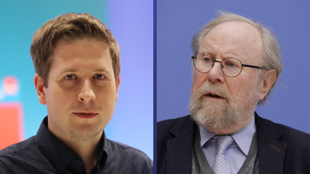 Der Juso-Vorsitzende Kevin Kühnert und Ex-Bundestagspräsident Wolfgang Thierse.