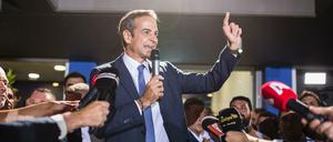 Absolute Mehrheit: Kyriakos Mitsotakis, Chef der konservativen bisherigen Oppositionspartei Nea Dimokratia (ND), bei seiner Siegesansprache.