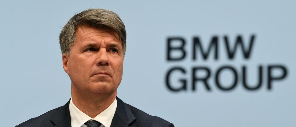 Harald Krueger auf einer Pressekonferenz von BMW.