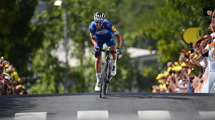 Erfolgreicher Ausreißer: Julian Alaphilippe fuhr dem Peloton auf den letzten Kilometern davon.