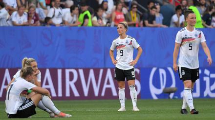 Die deutschen Frauen nach dem Aus.