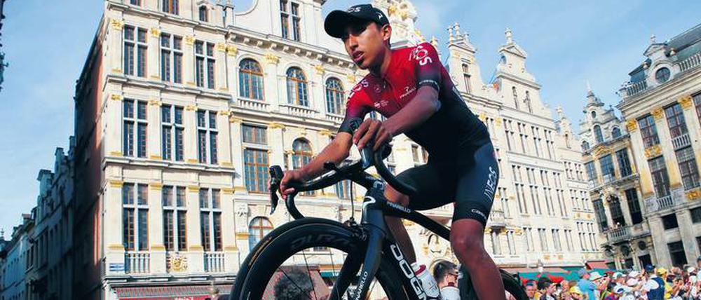 Alles schaut auf ihn. Egan Bernal vom Team Ineos gilt als bester Allrounder im Feld und als Topfavorit auf den Gesamtsieg.
