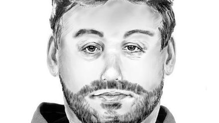 Phantombild des gesuchten Tatverdächtigen.
