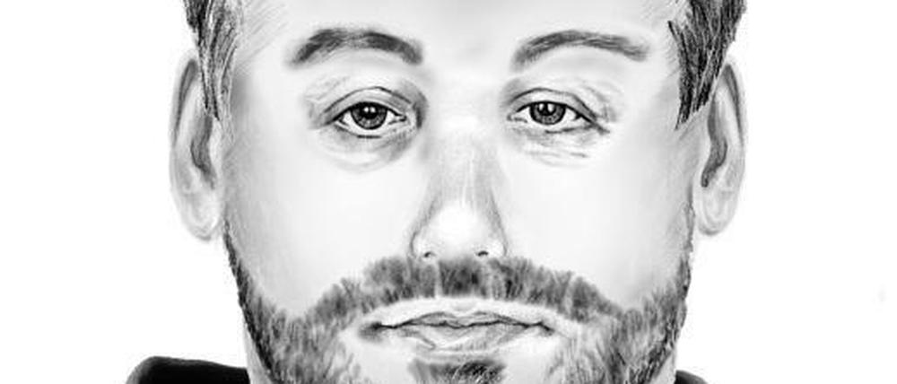 Phantombild des gesuchten Tatverdächtigen.